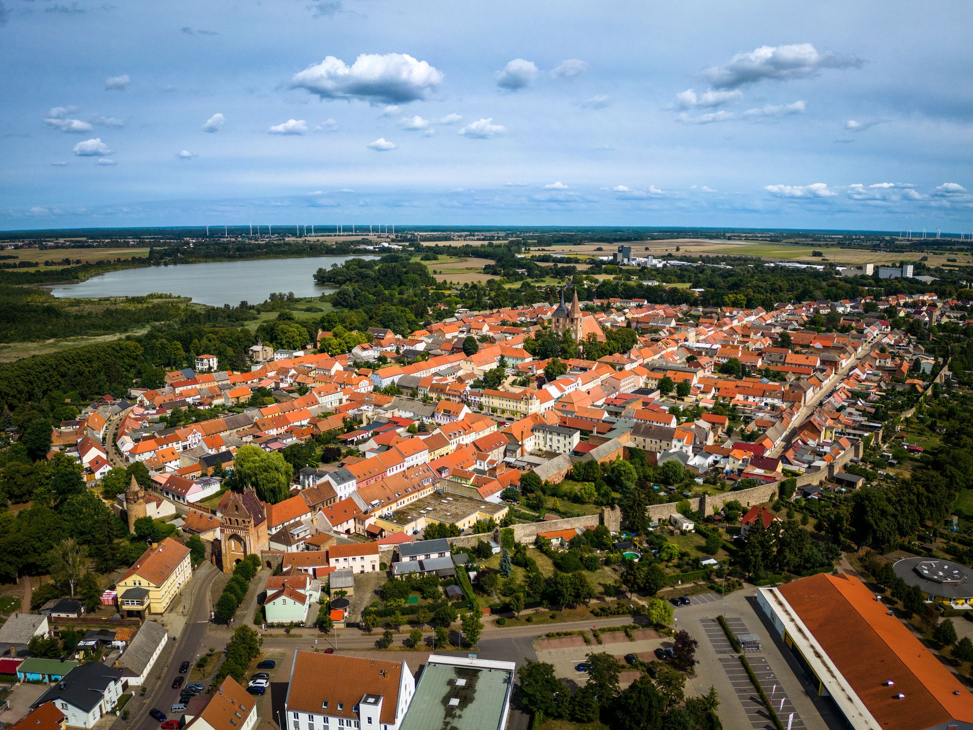Luftaufnahme der Altstadt Gransee